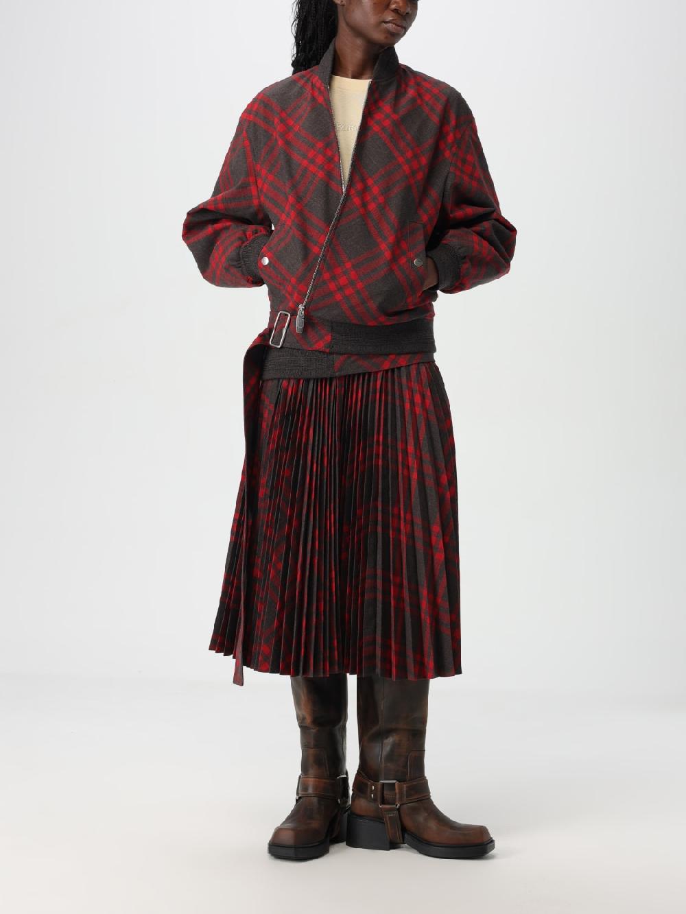 Giglio Bomber Burberry In Misto Lana Check