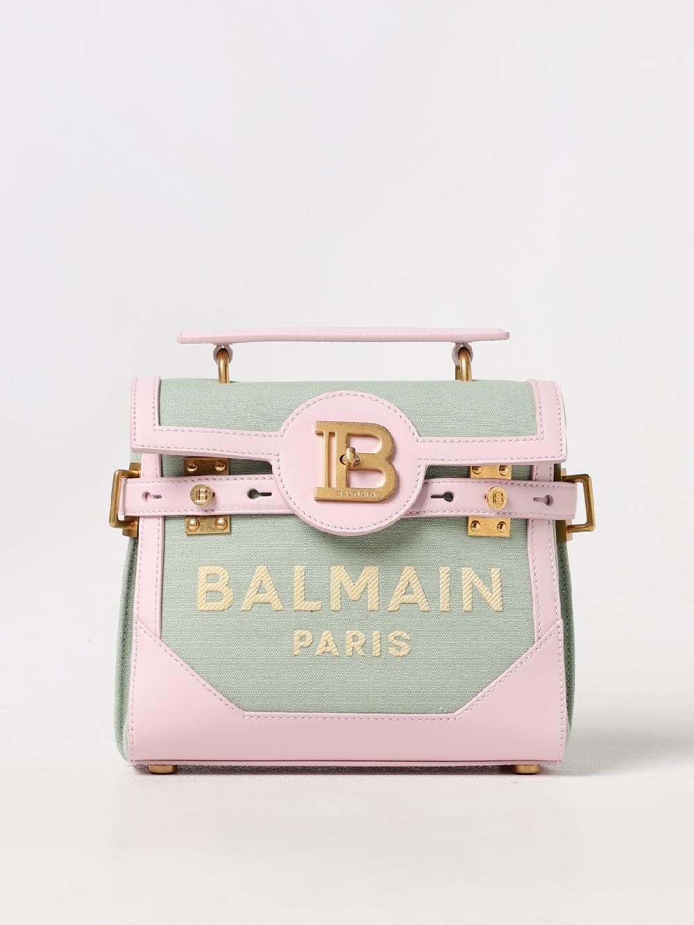 Giglio Borsa B-Buzz 23 Balmain in canvas e pelle