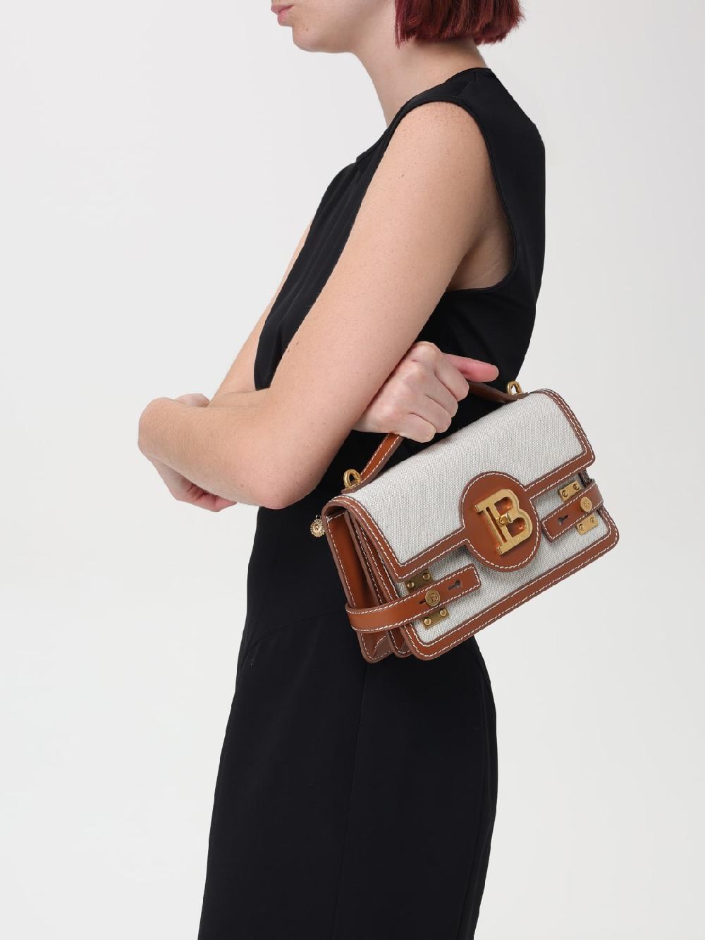 Giglio Borsa B-Buzz Balmain In Canvas E Pelle