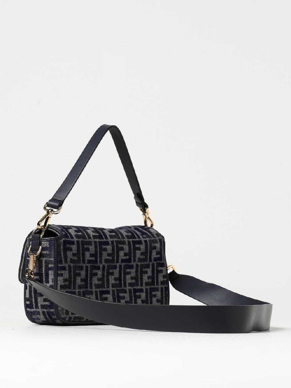 Giglio Borsa Baguette Fendi In Denim E Ciniglia