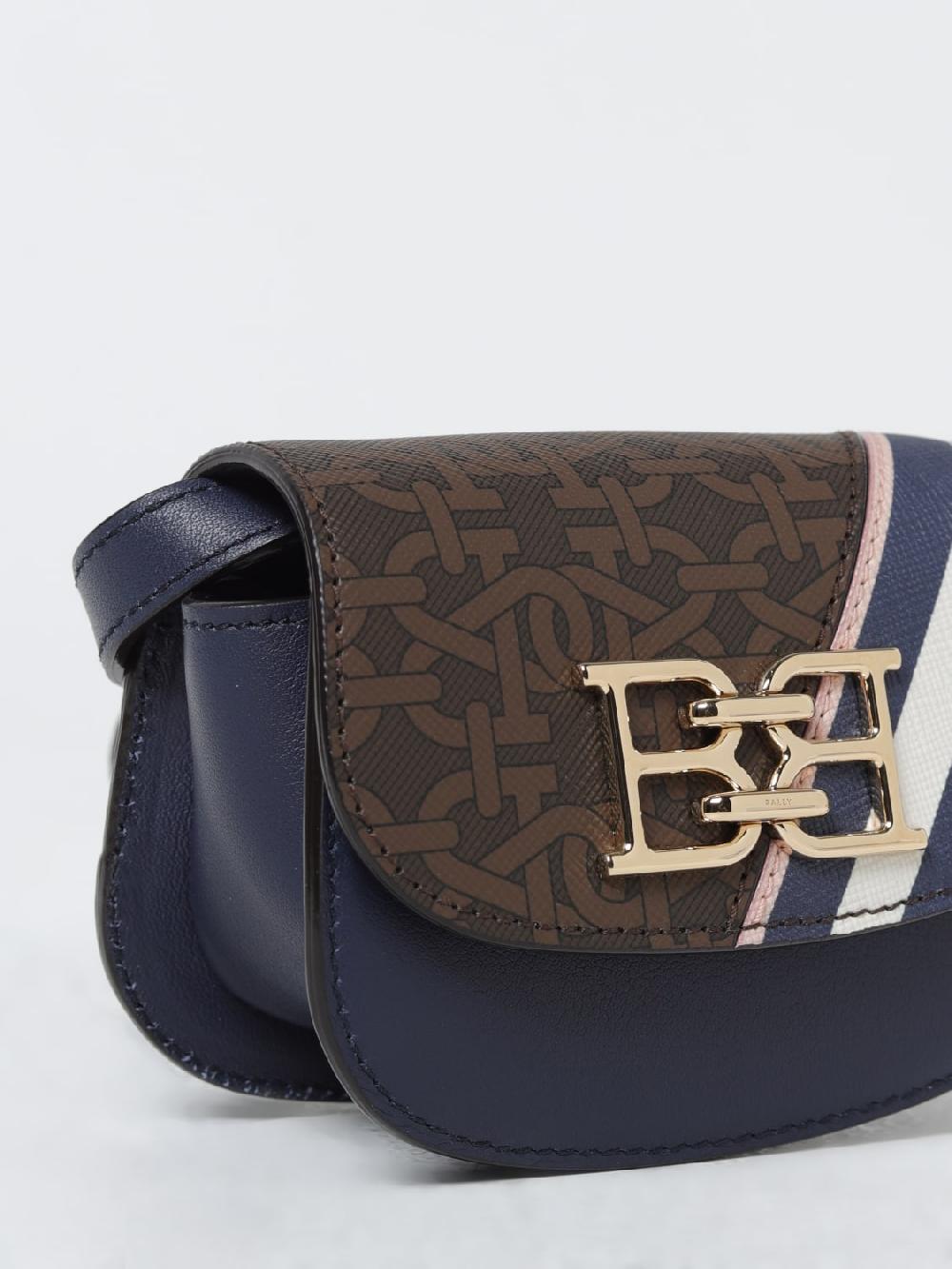 Giglio Borsa Bally In Pelle E Cotone Spalmato