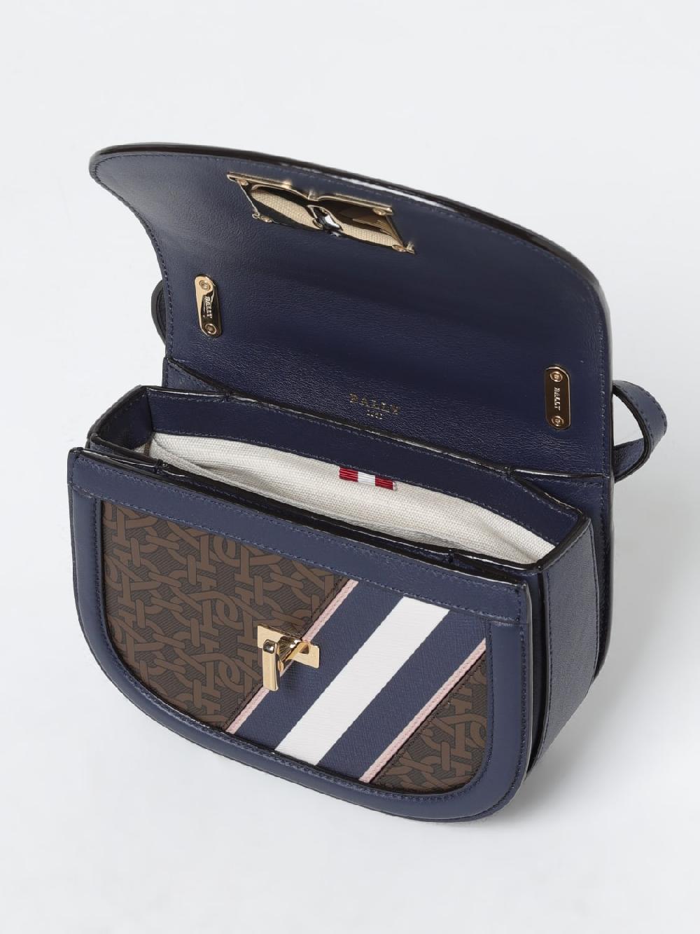 Giglio Borsa Bally In Tessuto Spalmato E Pelle