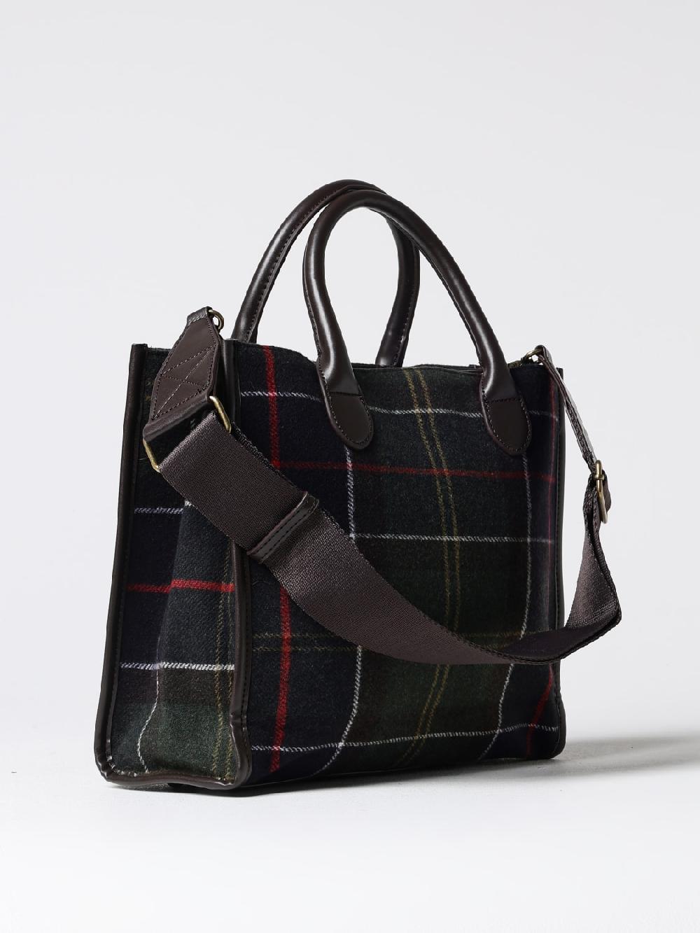 Giglio Borsa Barbour In Feltro Tartan E Pelle