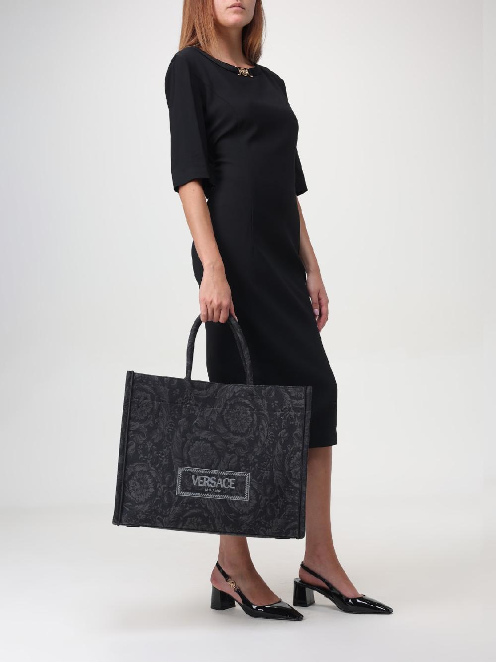 Giglio Borsa Baroque Versace In Cotone Jacquard