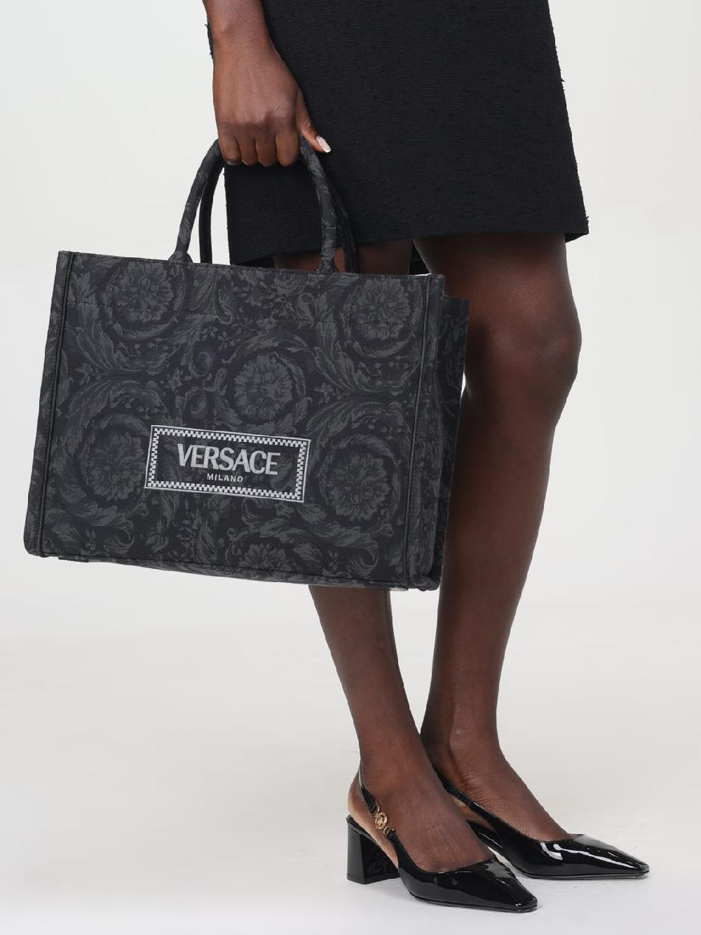 Giglio Borsa Baroque Versace In Cotone Jacquard