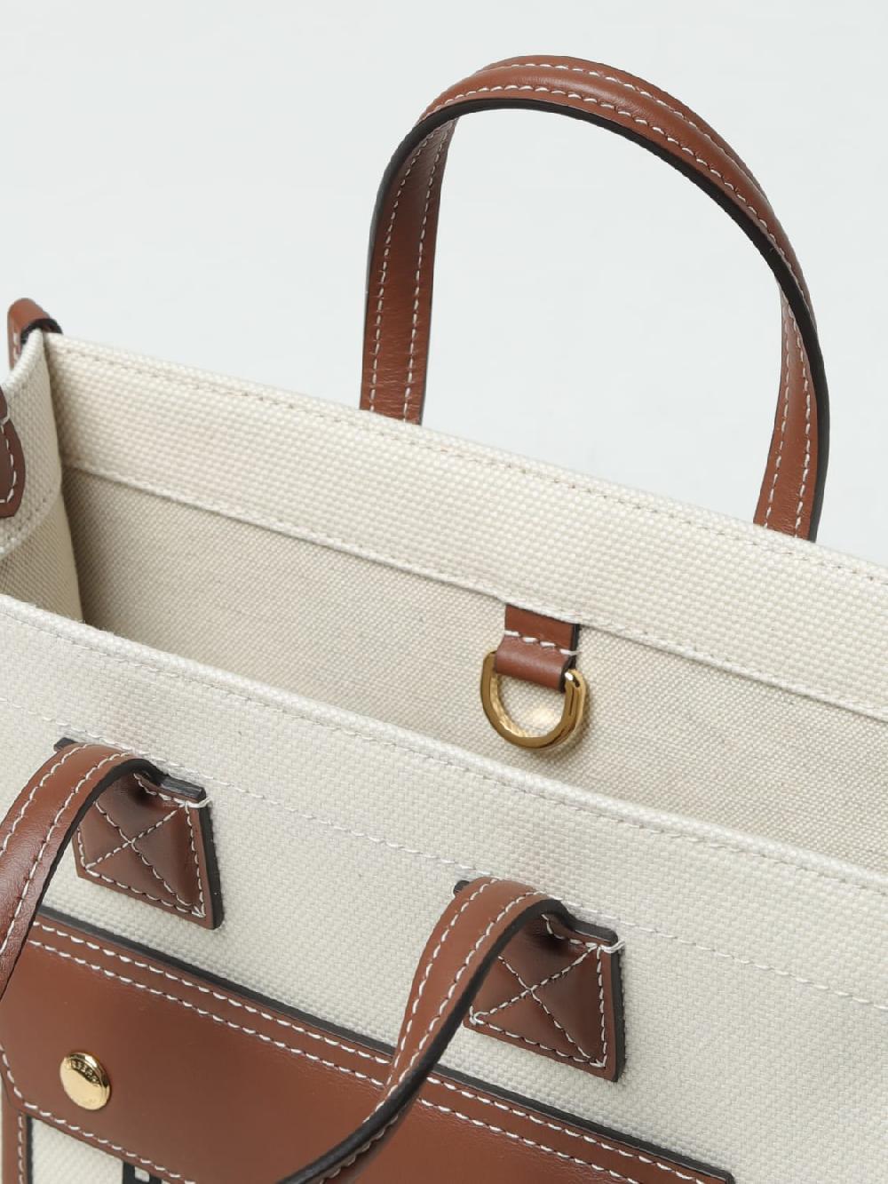 Giglio Borsa Burberry In Canvas E Pelle