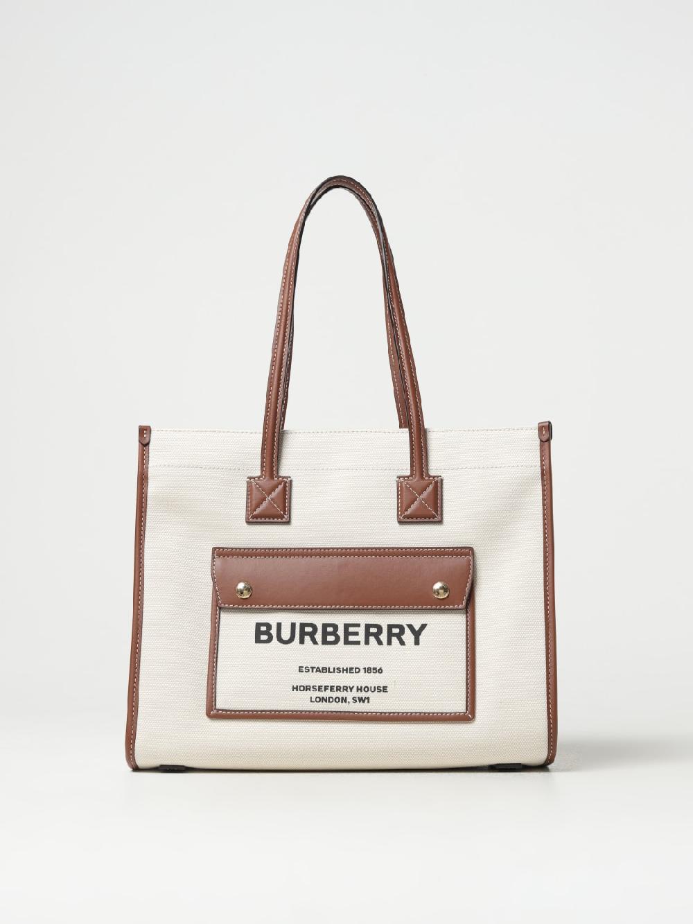 Giglio Borsa Burberry in canvas e pelle