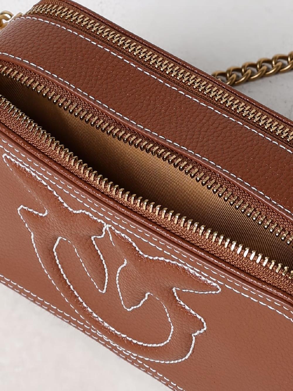 Giglio Borsa Carrie Pinko In Pelle A Grana