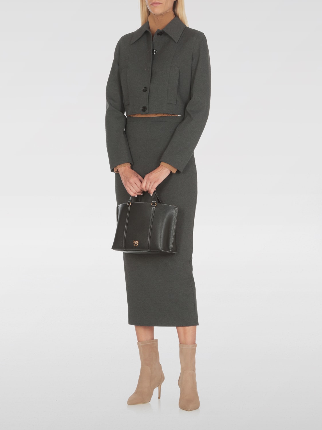 Giglio Borsa Carrie Pinko In Pelle A Grana