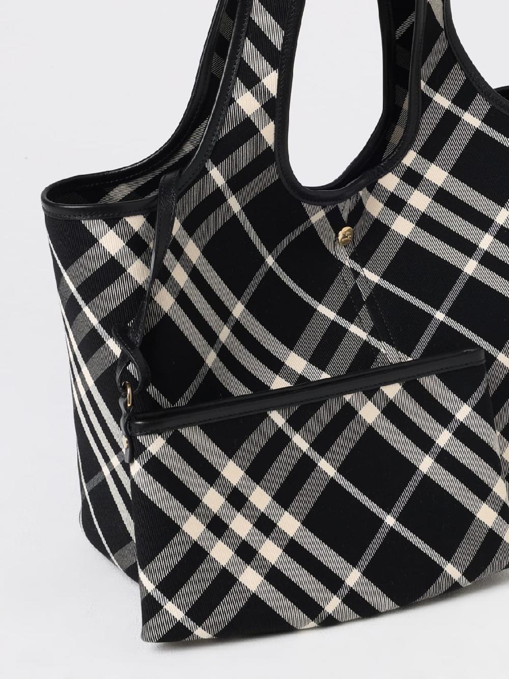 Giglio Borsa Check Burberry In Twill E Pelle