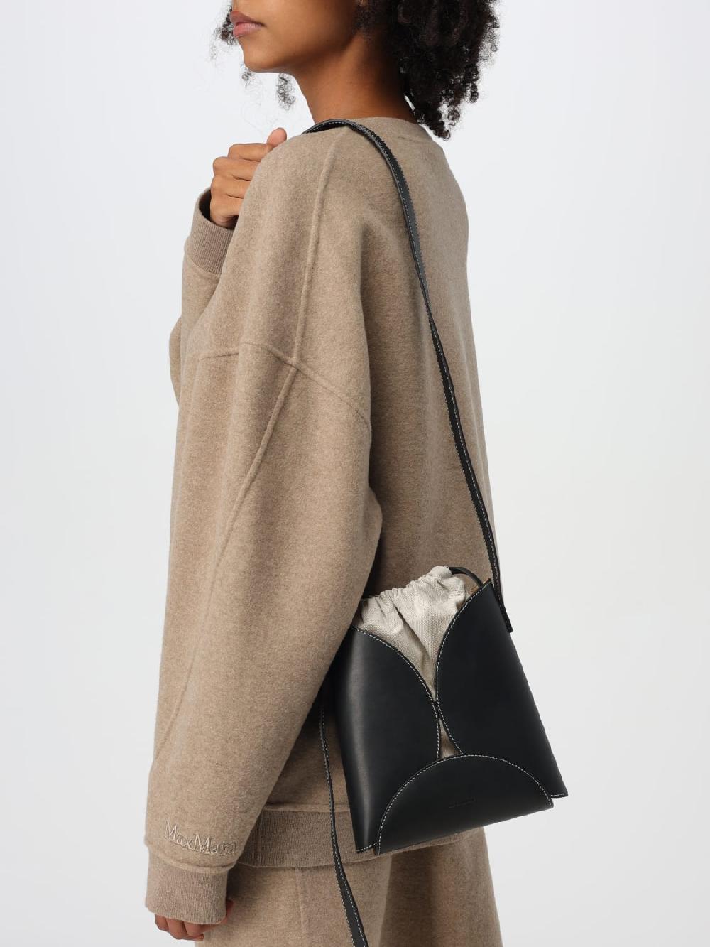 Giglio Borsa Curve Jil Sander In Pelle E Canvas
