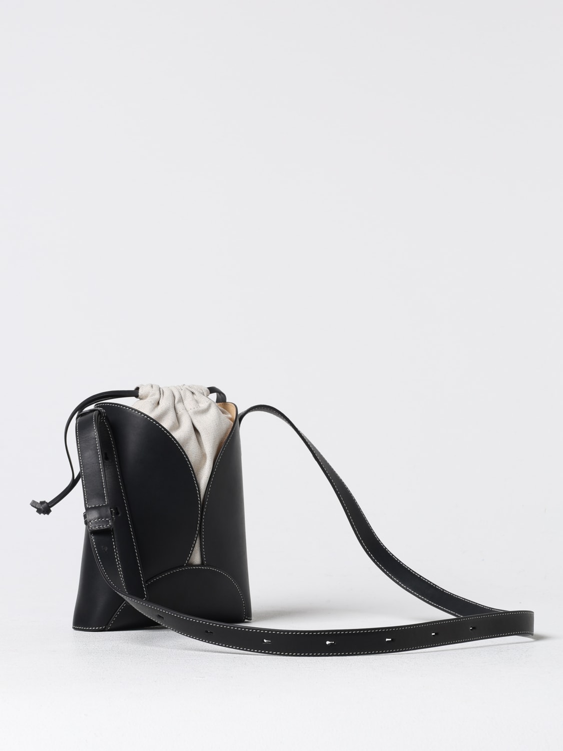 Giglio Borsa Curve Jil Sander In Pelle E Canvas