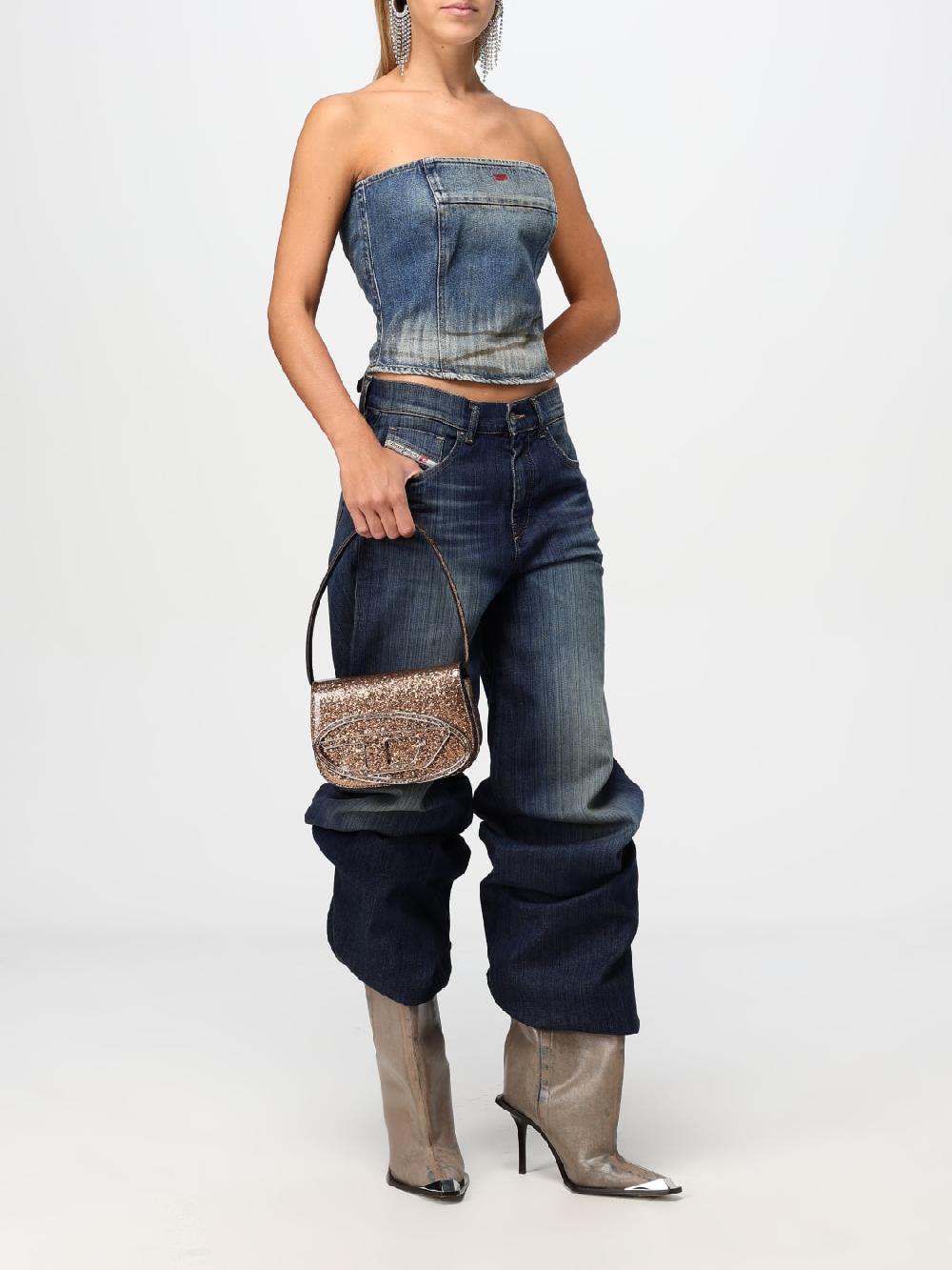 Giglio Borsa Diesel In Vernice Con Glitter