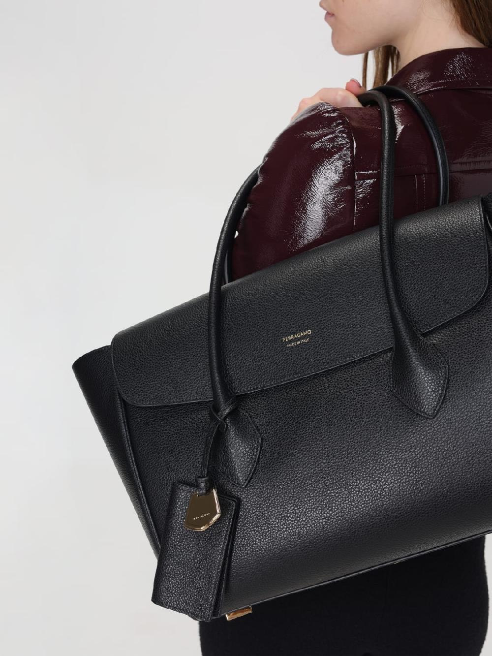 Giglio Borsa East-West Ferragamo In Pelle A Grana