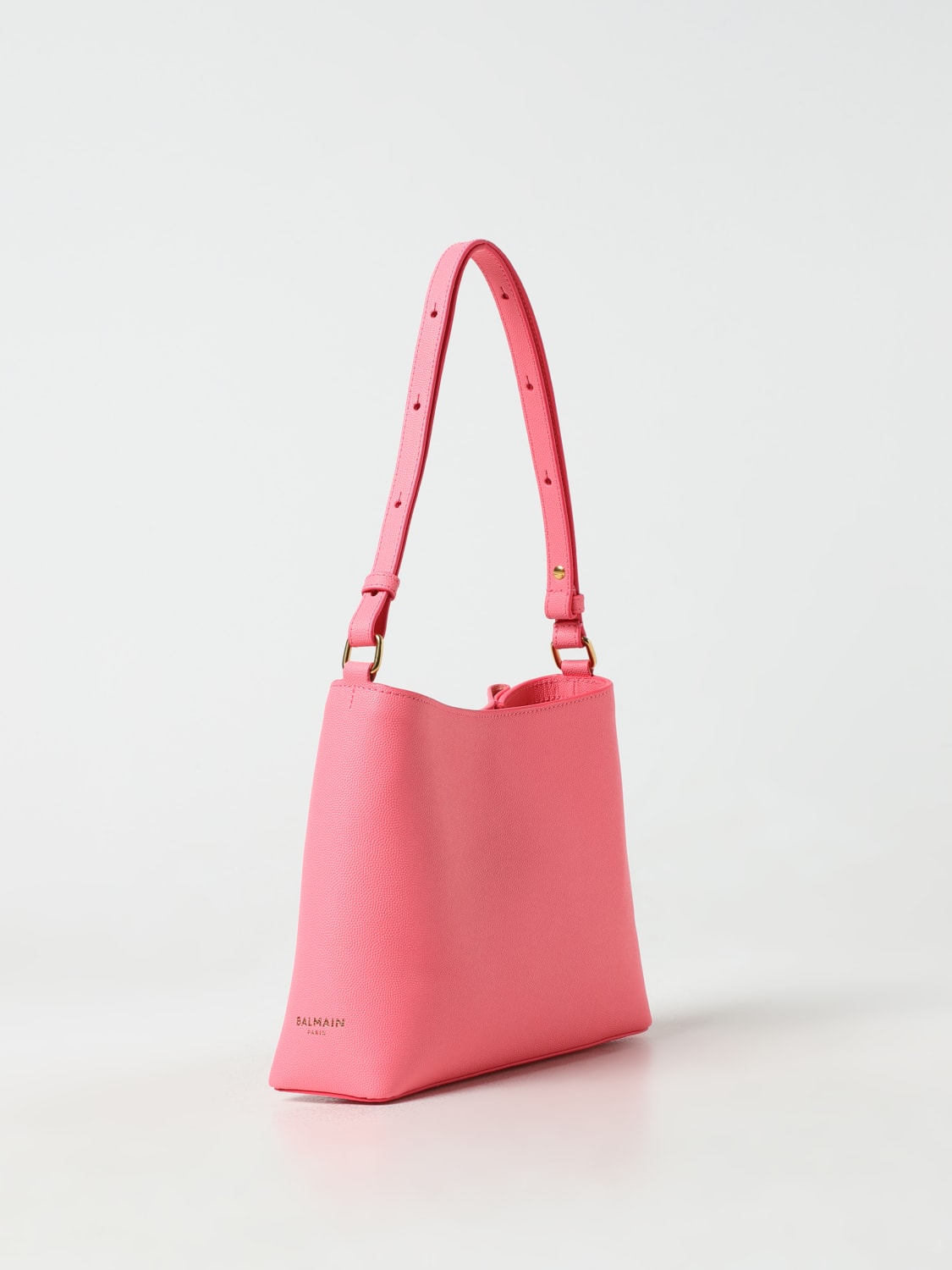 Giglio Borsa Emblema Balmain In Pelle A Grana