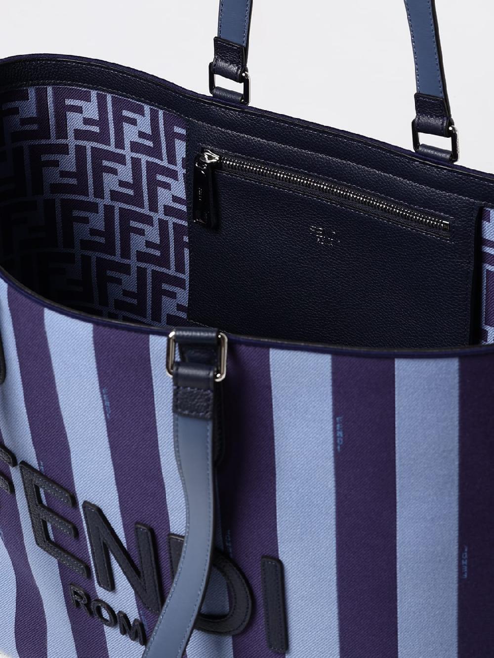 Giglio Borsa Fendi In Tessuto FF Jacquard E Pelle