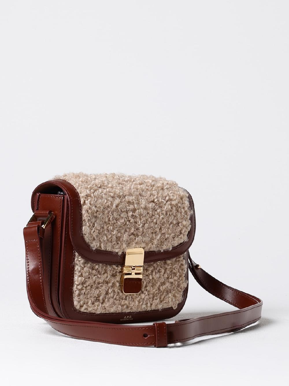 Giglio Borsa Grace A.P.C. In Pelle E Shearling