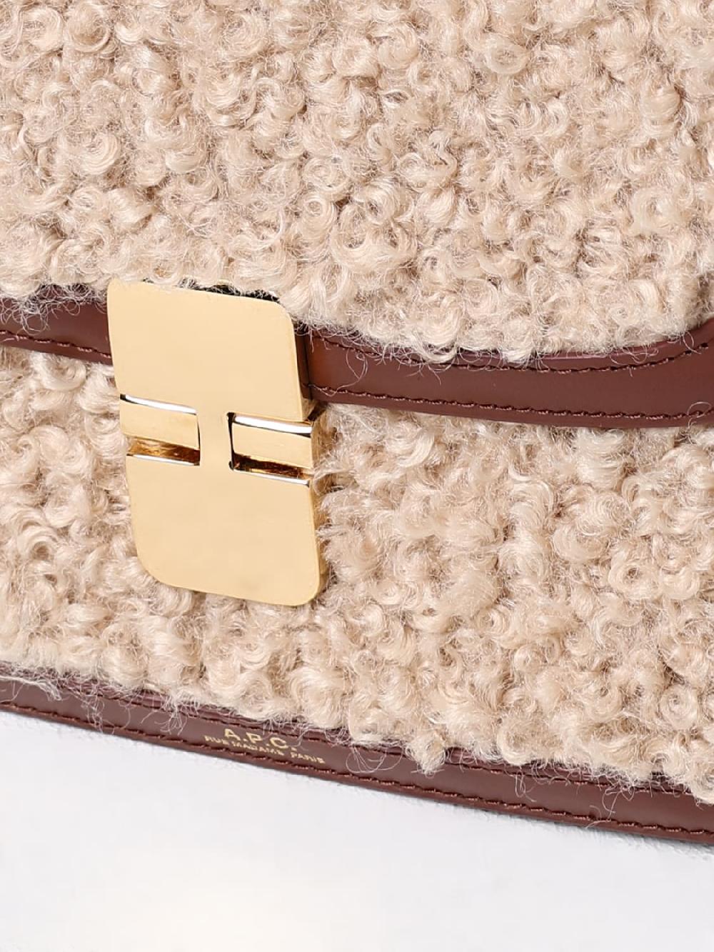 Giglio Borsa Grace A.P.C. In Pelle E Shearling