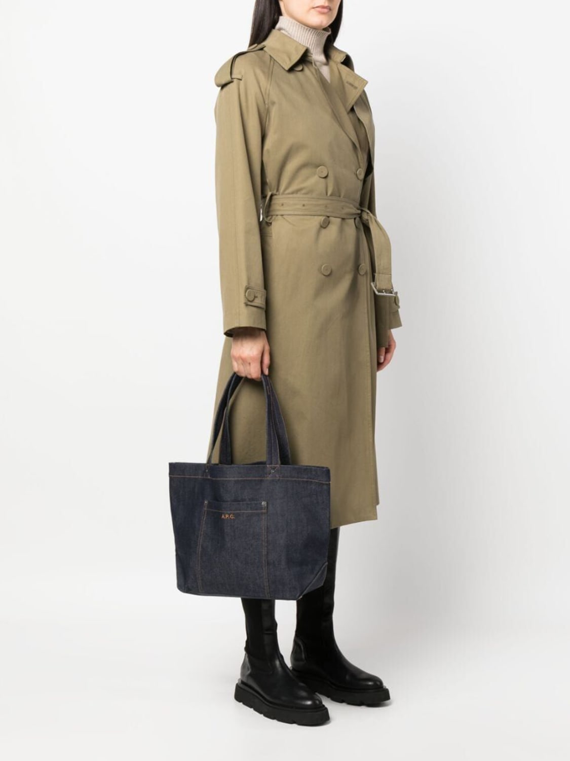 Giglio Borsa Indigo A.P.C. In Denim Di Cotone
