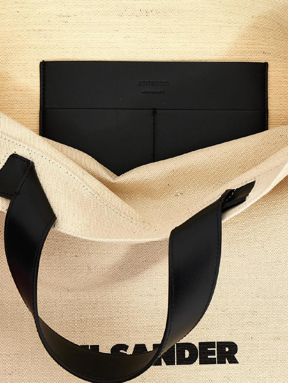 Giglio Borsa Jil Sander In Canvas E Pelle
