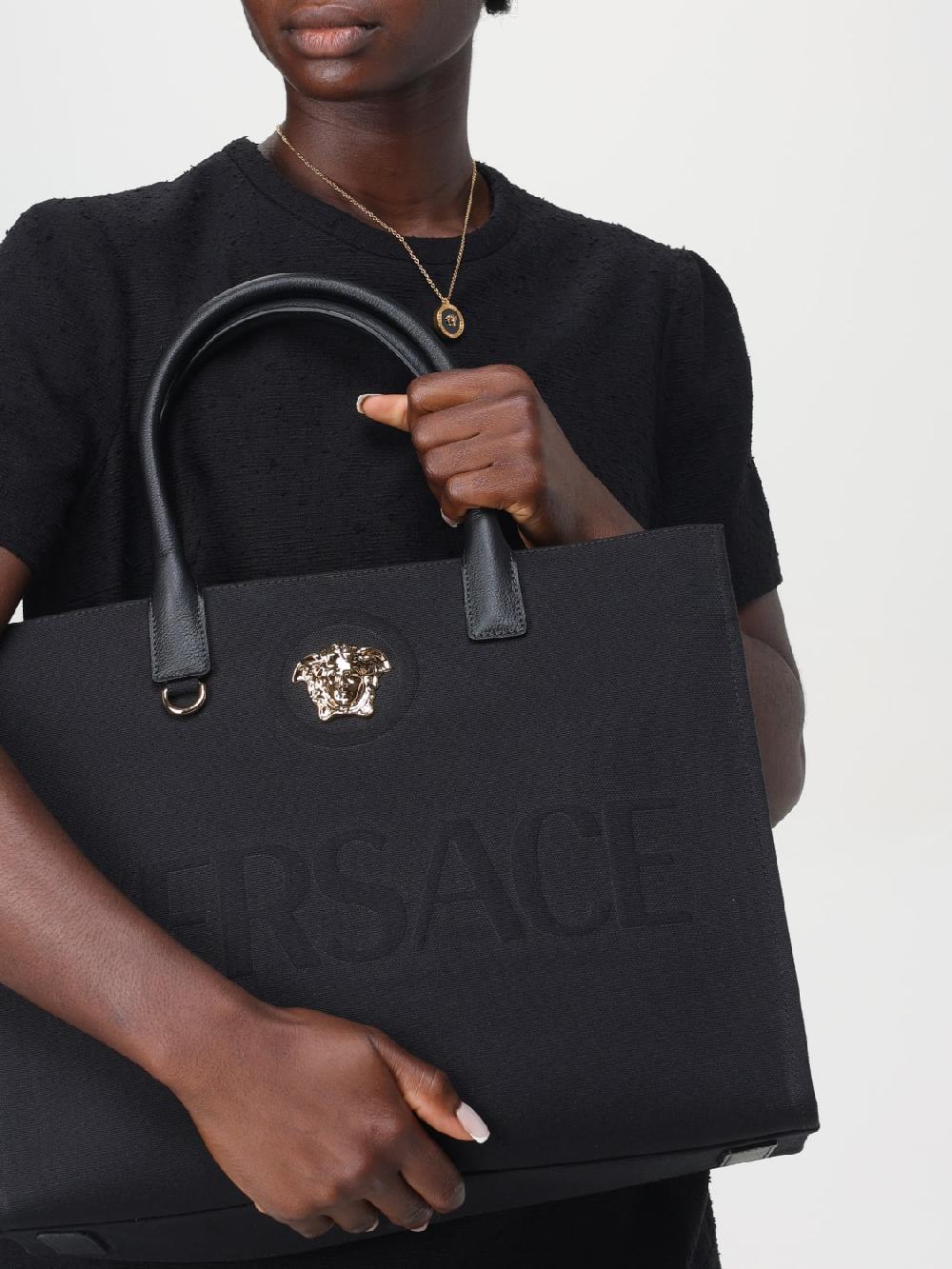 Giglio Borsa La Medusa Versace In Cotone E Pelle