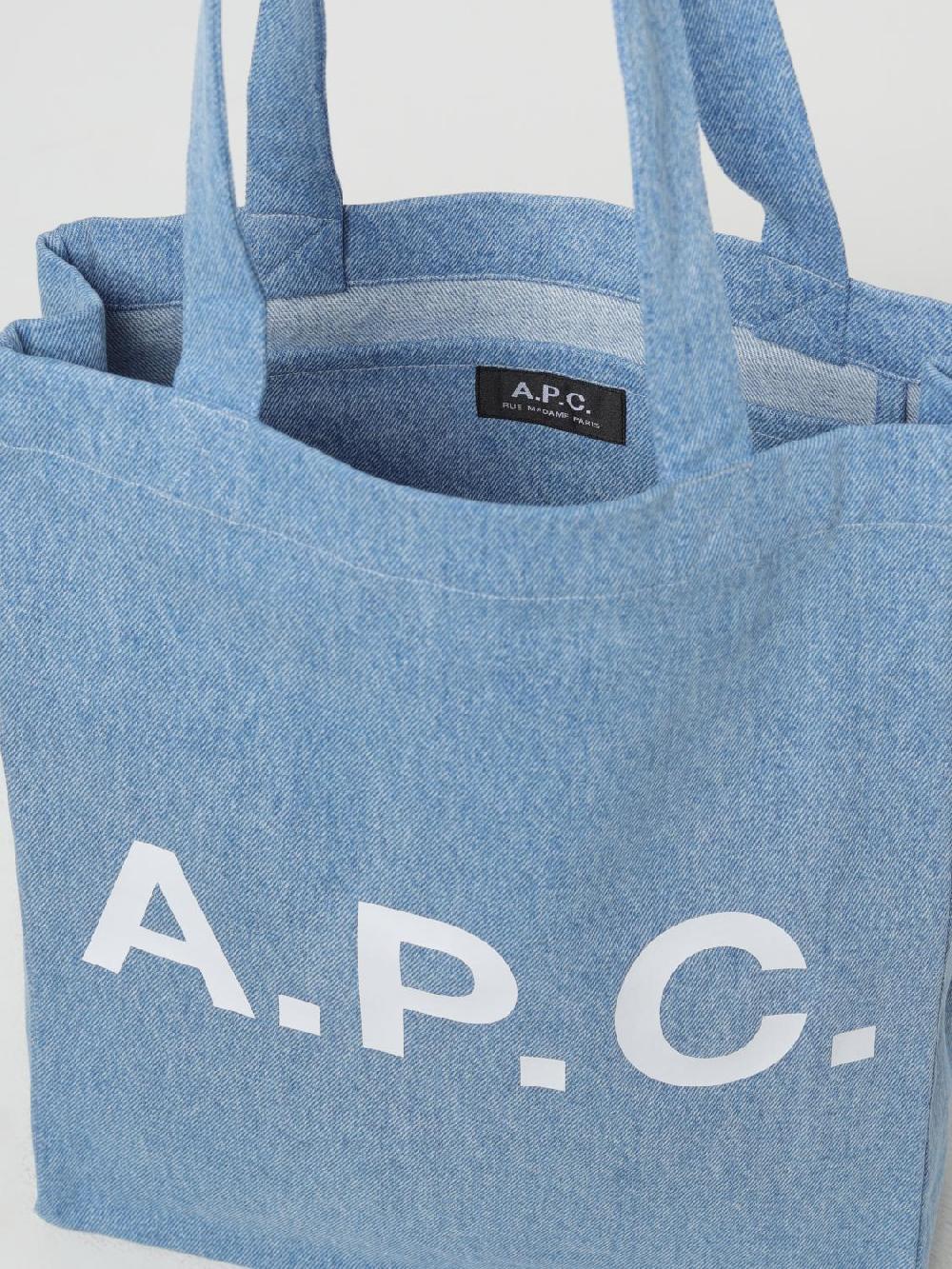 Giglio Borsa Lou A.P.C. In Denim Con Logo Stampato