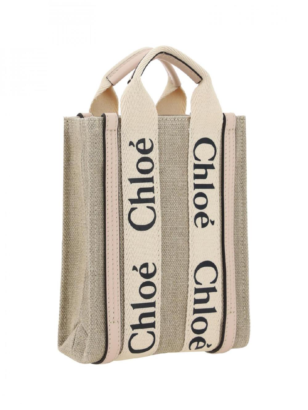 Giglio Borsa Mini Woody Chloè In Canvas E Pelle