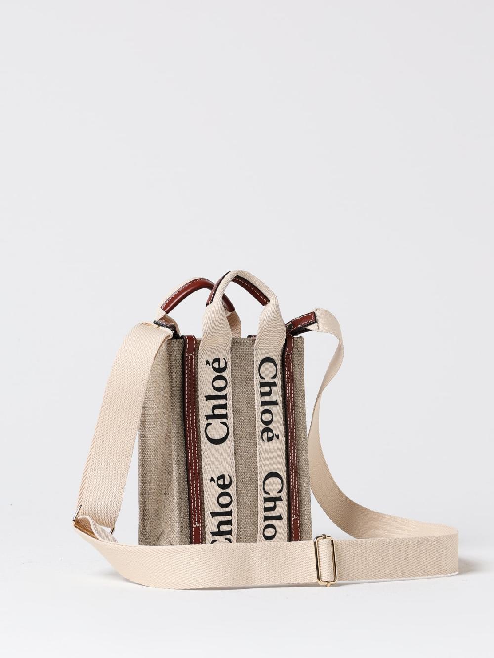 Giglio Borsa Mini Woody Chloè In Canvas E Pelle