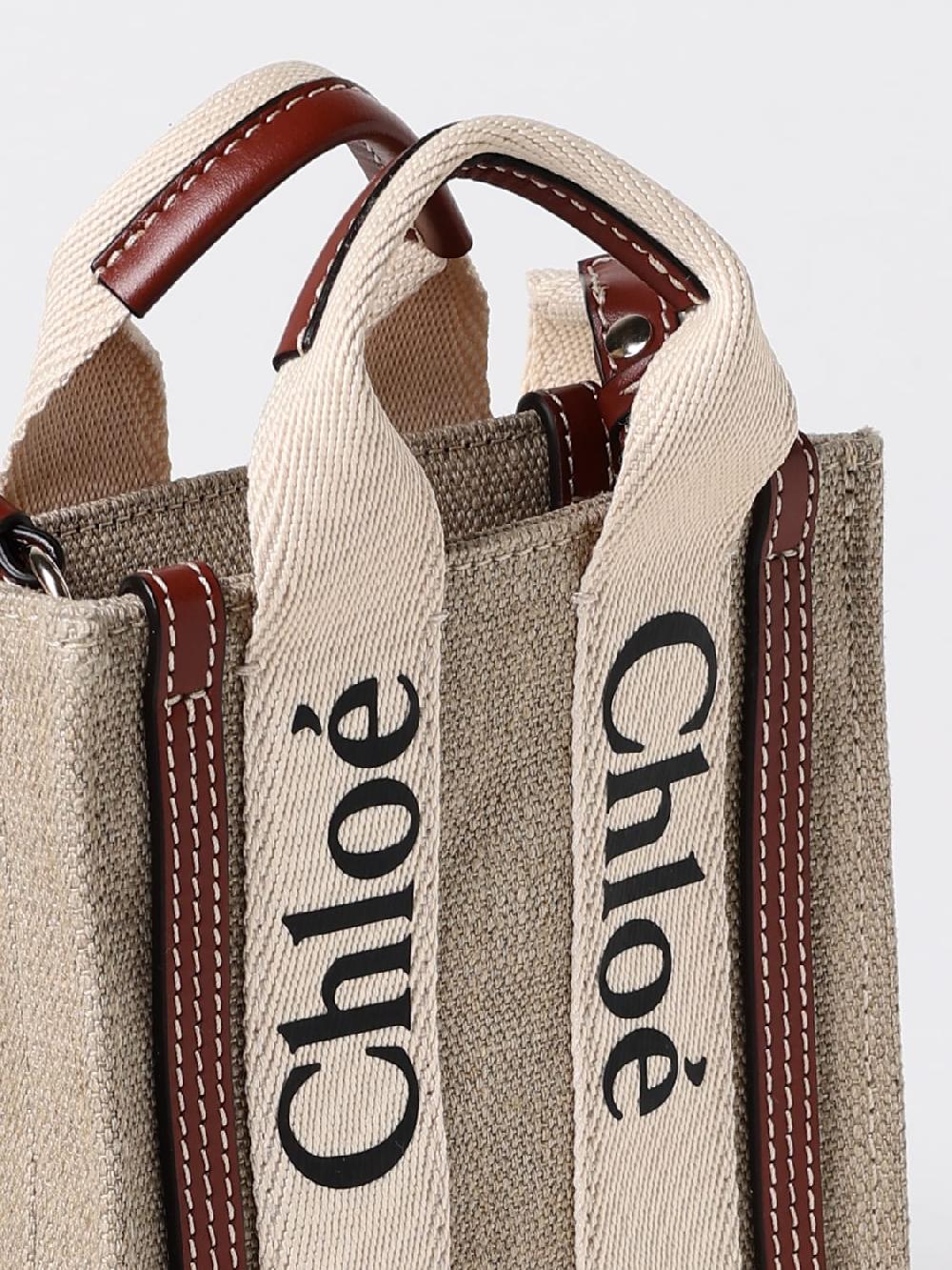 Giglio Borsa Mini Woody Chloè In Canvas E Pelle