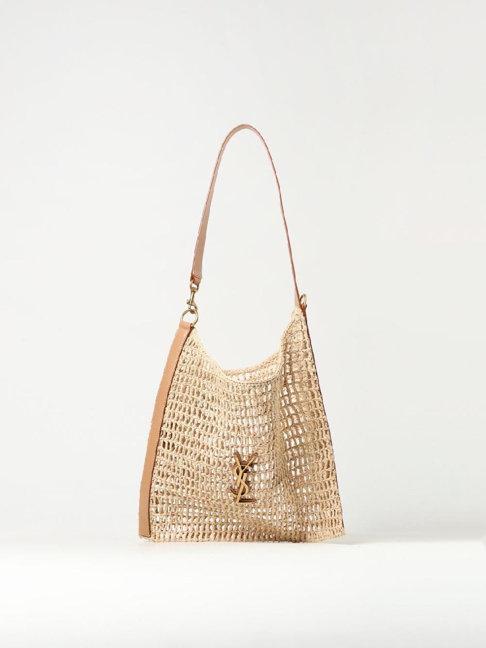 Giglio Borsa Oxalis Saint Laurent in rafia e pelle