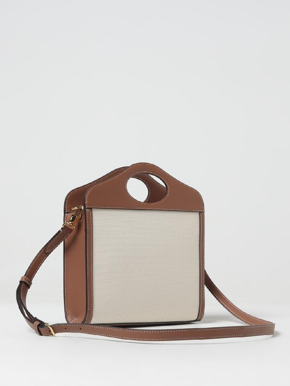 Giglio Borsa Pocket Burberry In Canvas E Pelle