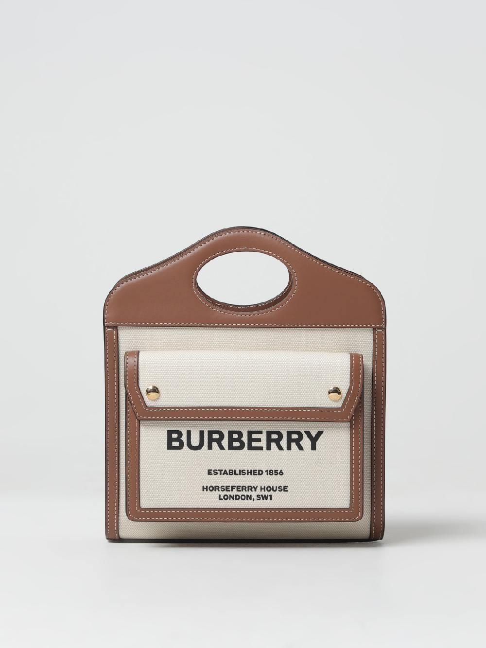 Giglio Borsa Pocket Burberry in canvas e pelle