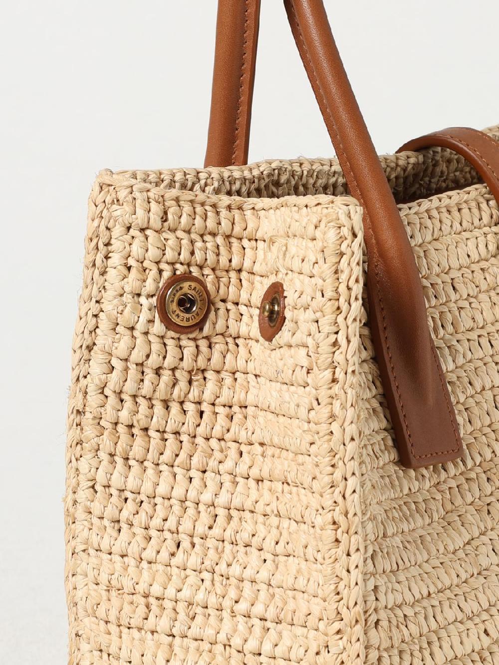 Giglio Borsa Saint Laurent In Rafia E Pelle
