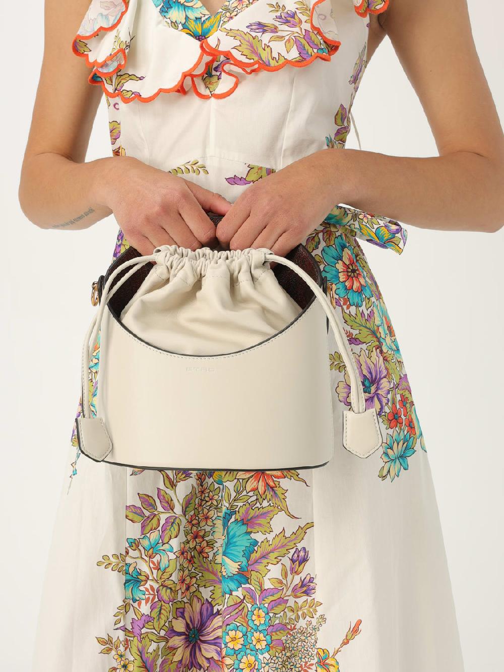 Giglio Borsa Saturno Etro In Pelle E Nappa