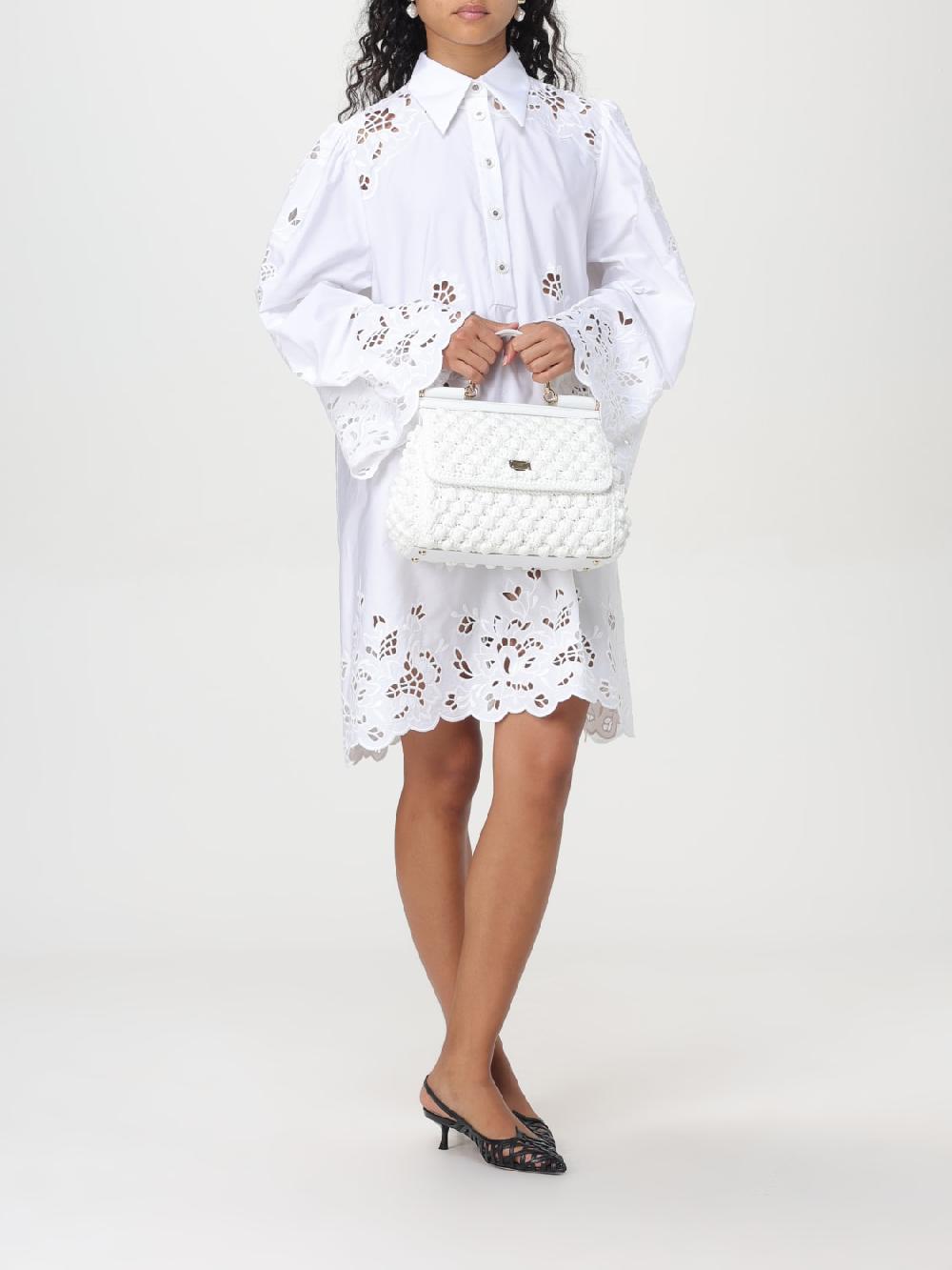 Giglio Borsa Sicily Dolce & Gabbana In Rafia E Pelle