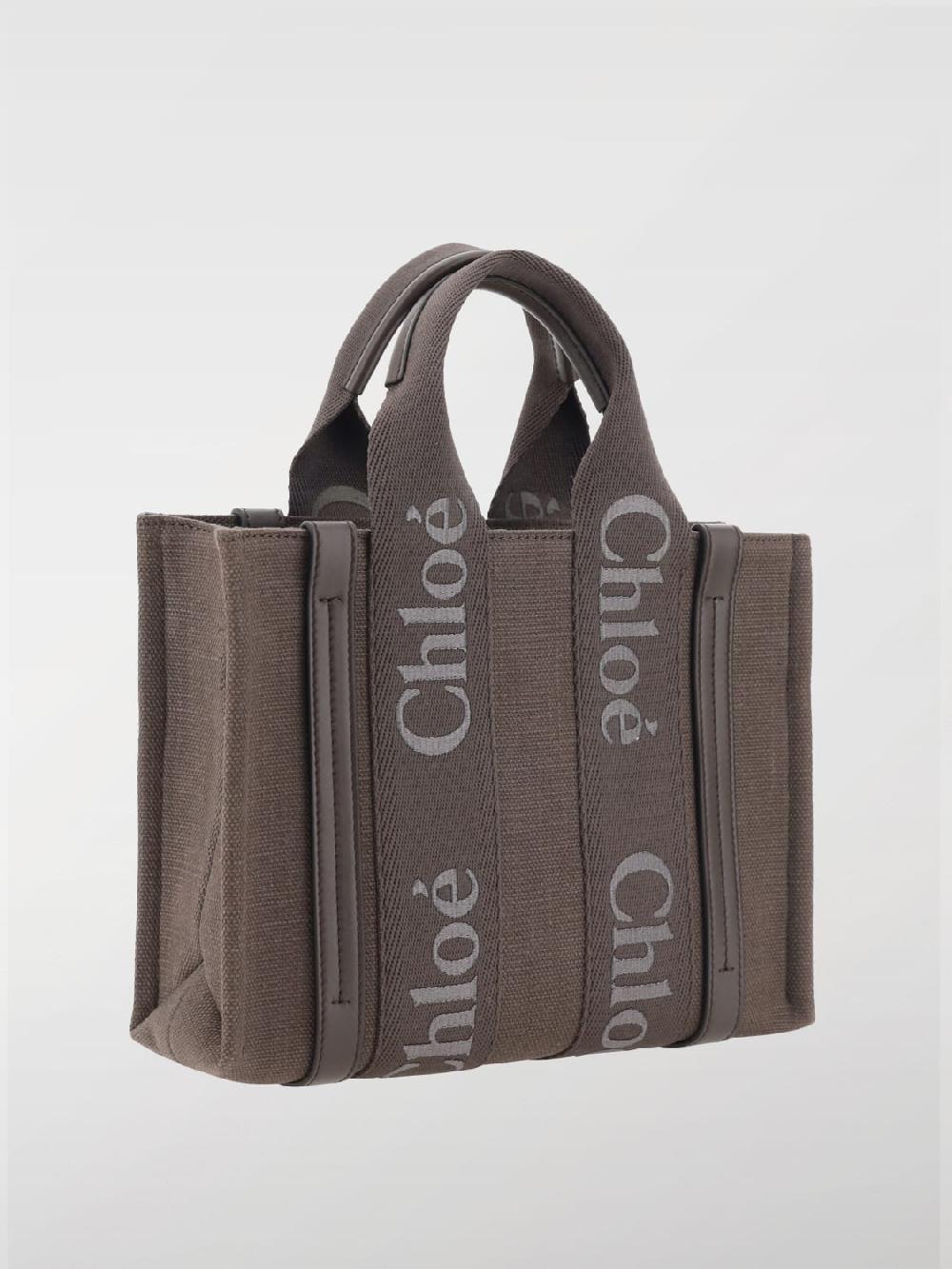 Giglio Borsa Small Woody Chloè In Canvas E Pelle