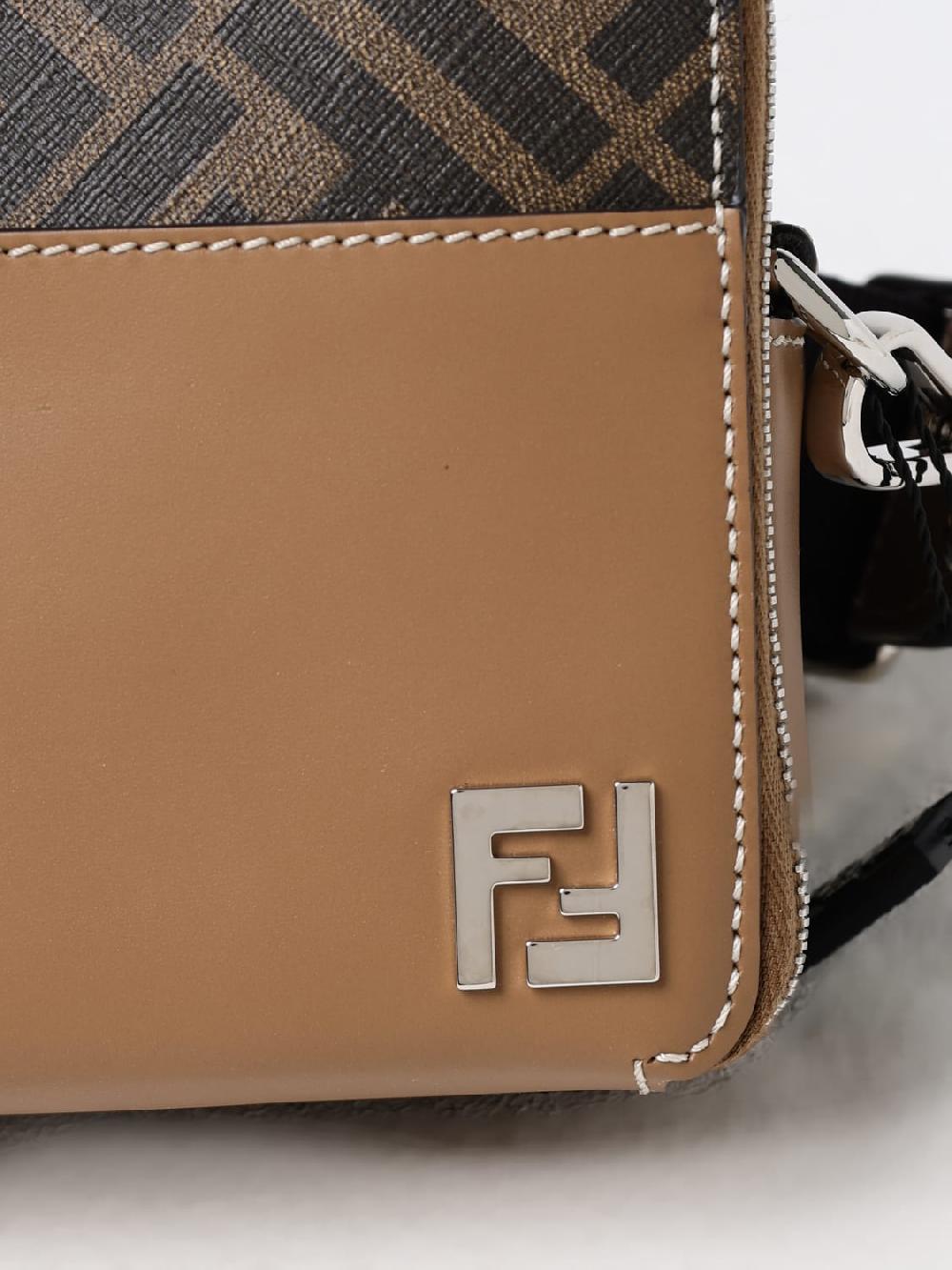 Giglio Borsa Squared FF Fendi In Pelle E Tela FF