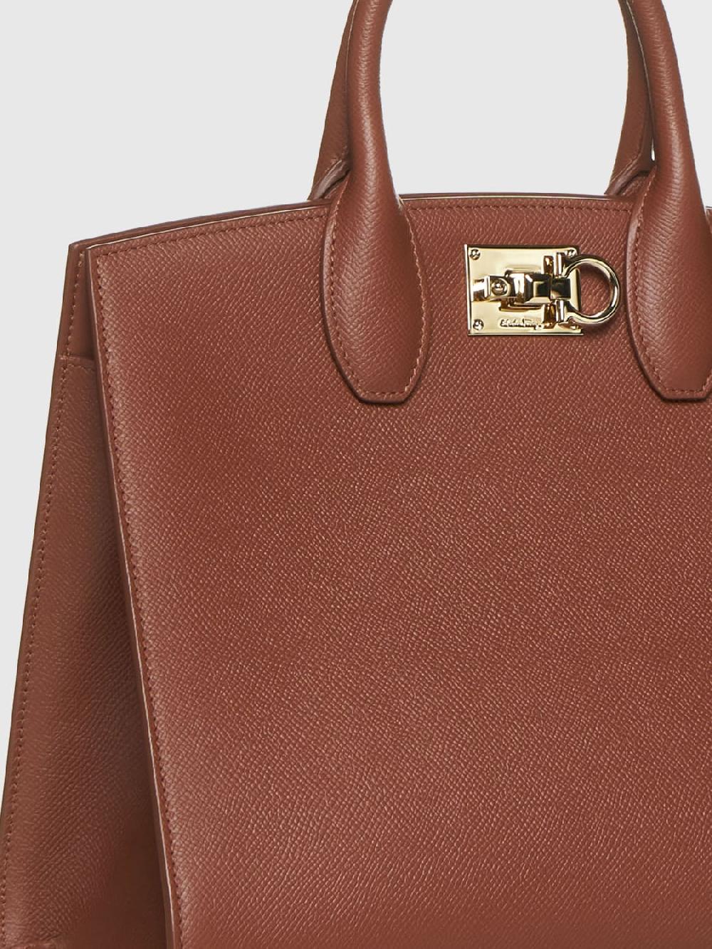 Giglio Borsa Studio Box Ferragamo In Pelle A Grana
