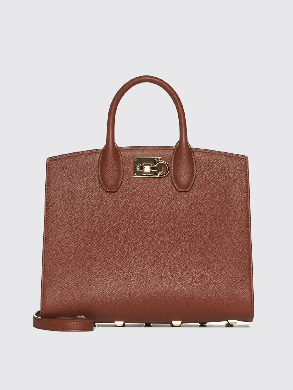 Giglio Borsa Studio Box Ferragamo in pelle a grana