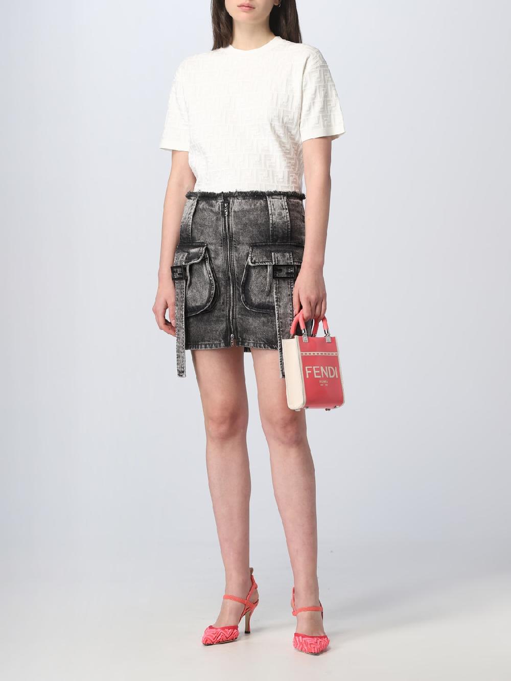 Giglio Borsa Sunshine Fendi In Canvas E Vernice