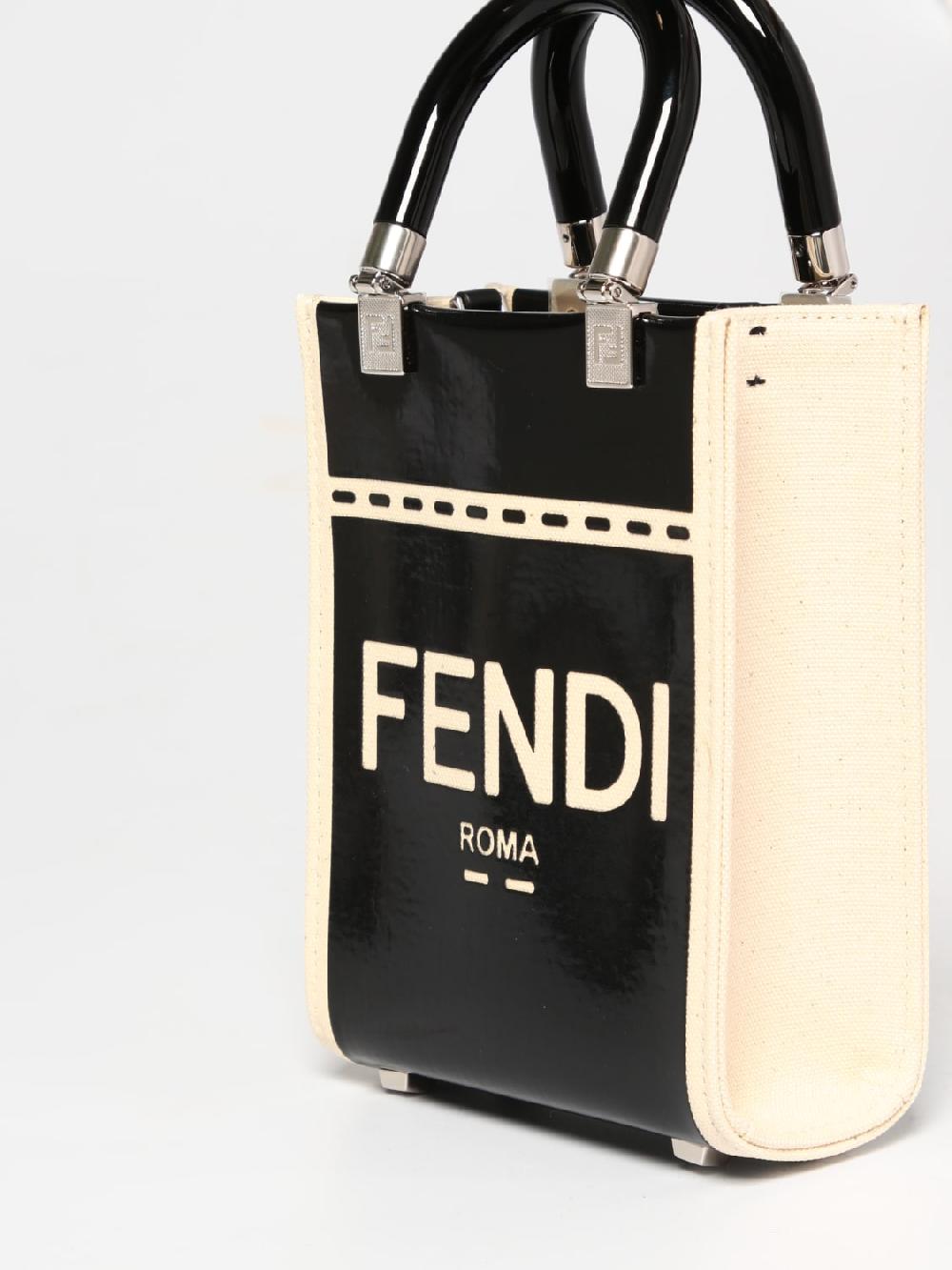 Giglio Borsa Sunshine Fendi In Canvas E Vernice