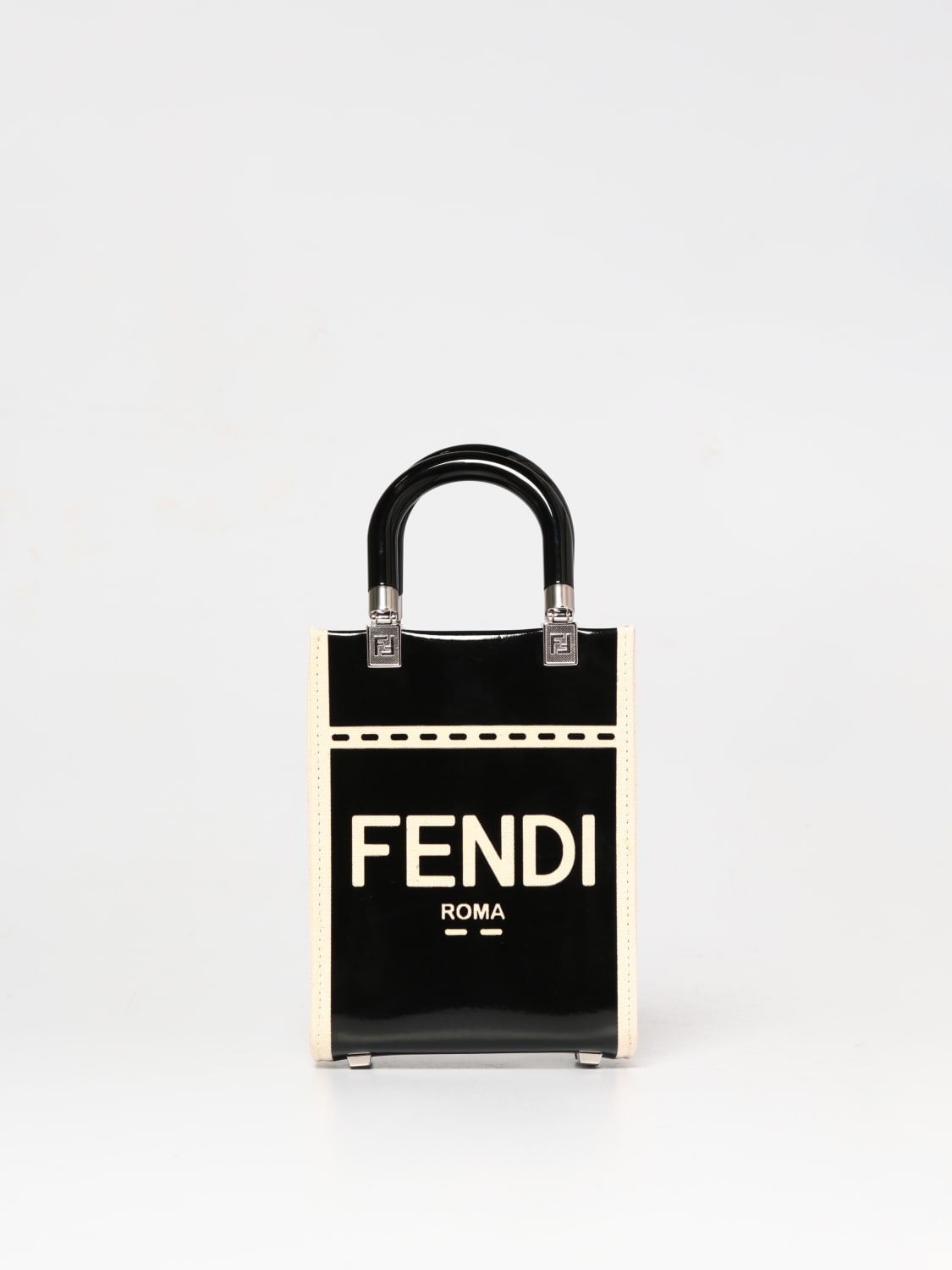Giglio Borsa Sunshine Fendi in canvas e vernice