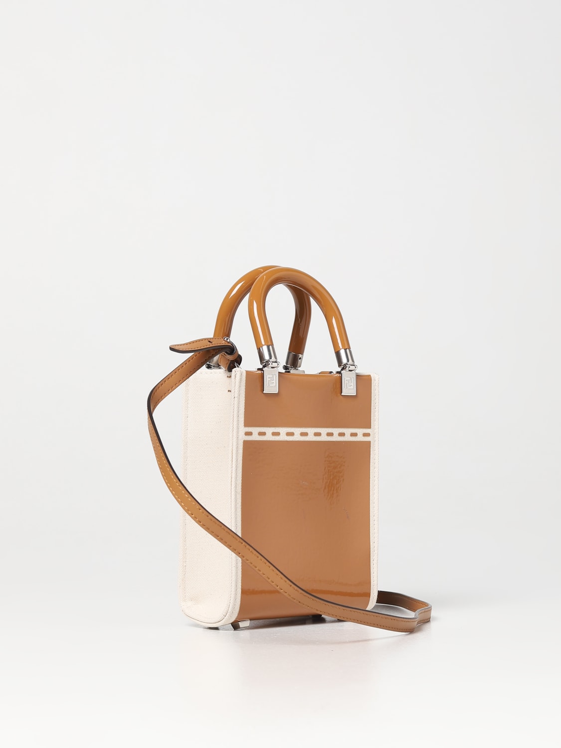 Giglio Borsa Sunshine Fendi In Canvas E Vernice