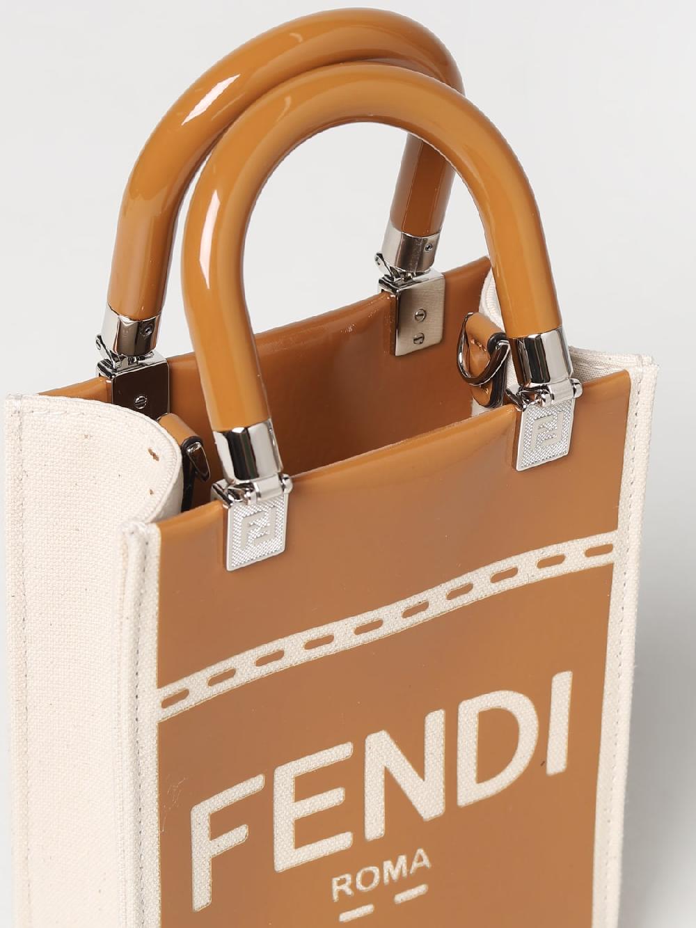 Giglio Borsa Sunshine Fendi In Canvas E Vernice