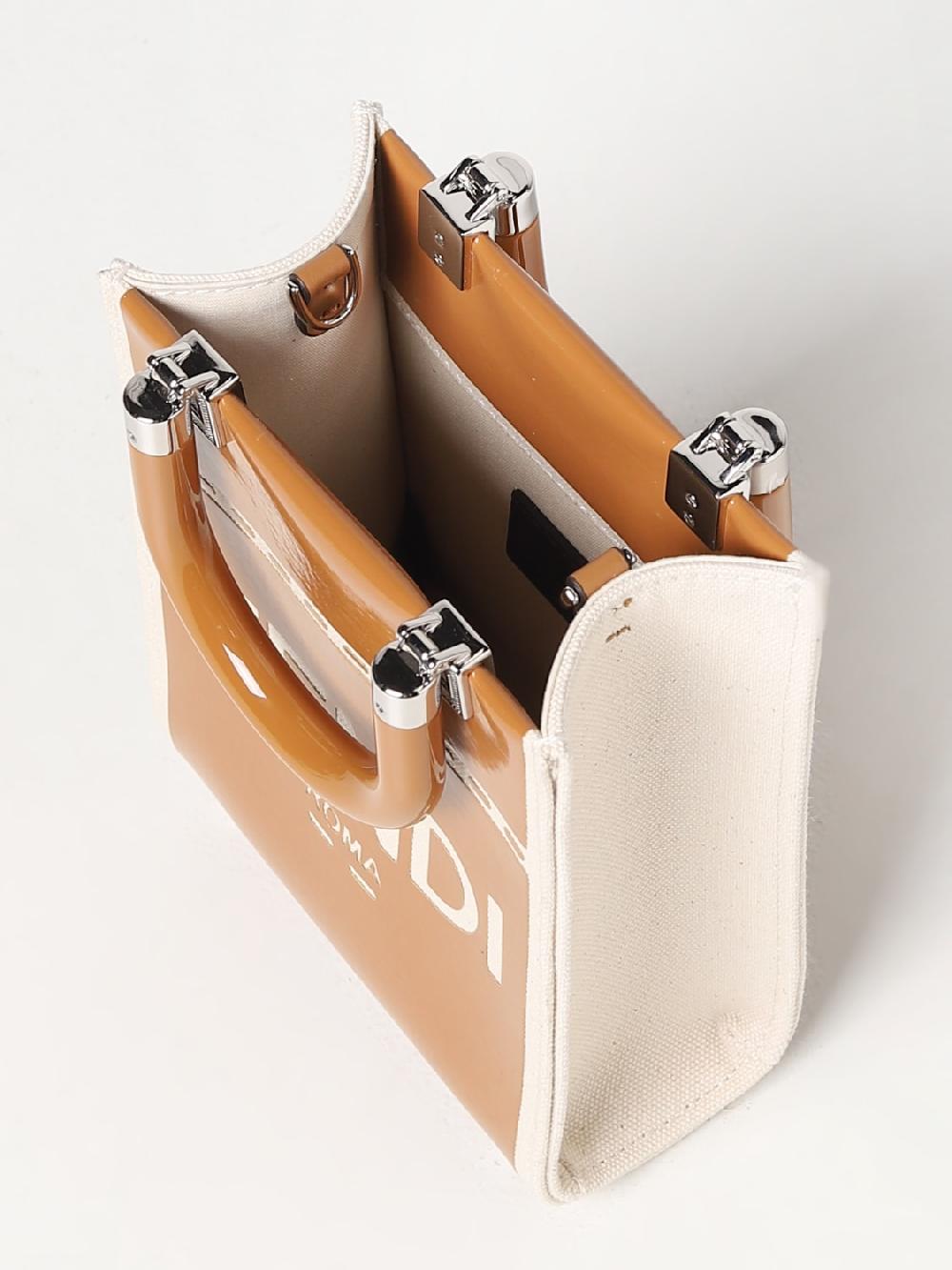 Giglio Borsa Sunshine Fendi In Canvas E Vernice