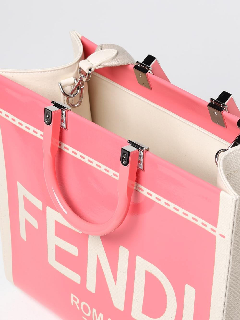 Giglio Borsa Sunshine Fendi In Canvas E Vernice