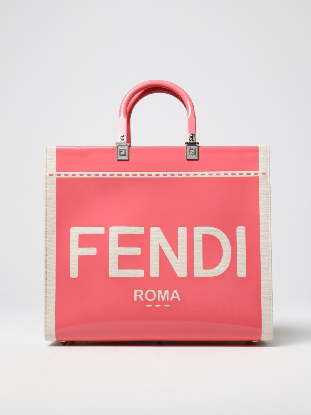 Giglio Borsa Sunshine Fendi in canvas e vernice
