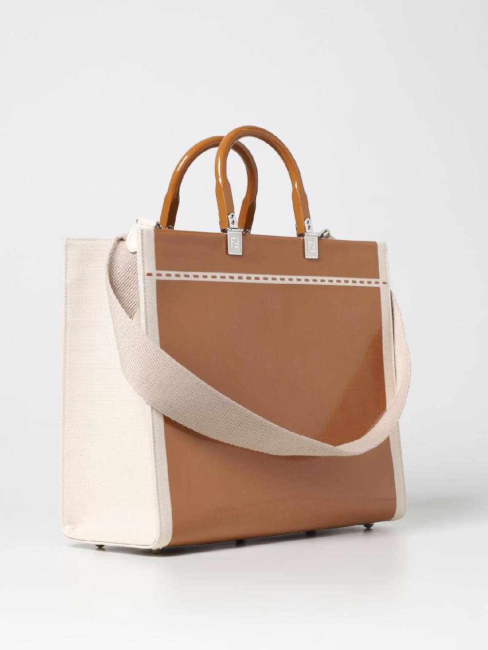 Giglio Borsa Sunshine Fendi In Canvas E Vernice