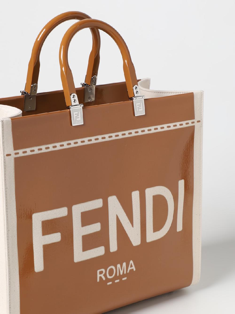 Giglio Borsa Sunshine Fendi In Canvas E Vernice