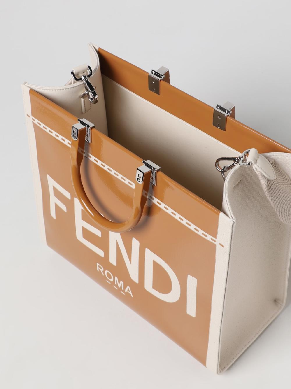 Giglio Borsa Sunshine Fendi In Canvas E Vernice